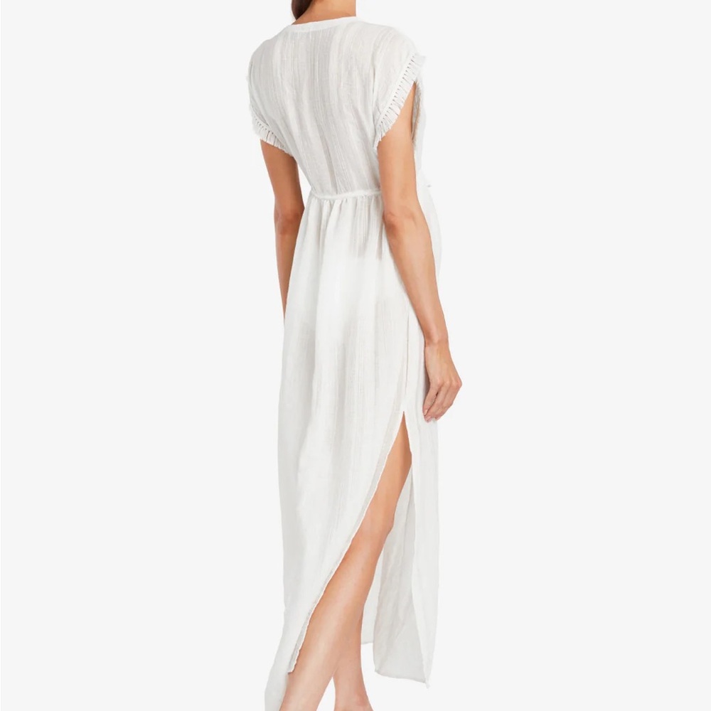 Robin Piccone White Maxi Swim Coverup with Side Slit
